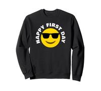 Retour à l'école Souriant Dessin animé Visage Happy First Day Sweatshirt