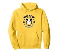 Retour à l'école : Wake Me Up When School's Over Humour Sweat à Capuche, Unisexe pour Adultes, Citron, L