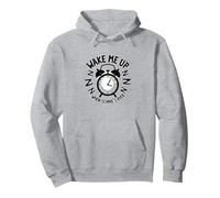 Retour à l'école : Wake Me Up When School's Over Humour Sweat à Capuche, Unisexe pour Adultes, Gris Chiné, L