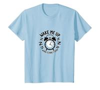 Retour à l'école : Wake Me Up When School's Over Humour T-Shirt, Enfant, Bleu Céleste, 10 Ans