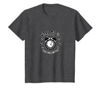 Retour à l'école : Wake Me Up When School's Over Humour T-Shirt, Enfant, Chiné Foncé, 10 Ans