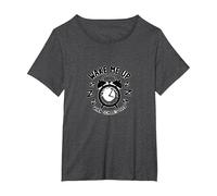 Retour à l'école : Wake Me Up When School's Over Humour T-Shirt, Femme Grandes Tailles, Chiné Foncé, 1X