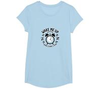 Retour à l'école : Wake Me Up When School's Over Humour T-Shirt, Fille, Bleu Céleste, S