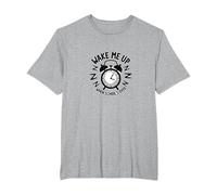 Retour à l'école : Wake Me Up When School's Over Humour T-Shirt, Homme Grandes Tailles, Gris Chiné, 4X Tall