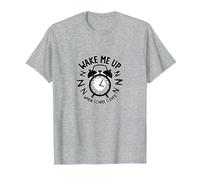Retour à l'école : Wake Me Up When School's Over Humour T-Shirt, Homme, Gris Chiné, 4XL