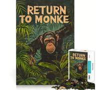 Retour au Puzzle Difficile Monke Chimp pour Adultes, 1000 pièces, Jeu de logique Fine, Calme et Amusant, Bords Nets, Cadeau attentionné (38x52cm)