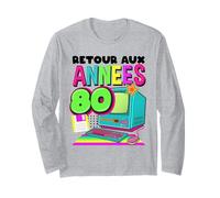 Retour aux années 80 Vintage Quatre-Vingt rétro années 80 Manche Longue