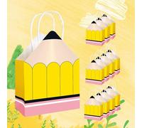 Retour aux sacs d'école - 12 pièces Sacs en papier de en forme de crayon, boîtes avec poignée pour la semaine d'appréciation Calculateur de carnet d'âge préscolaire