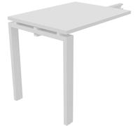 Retour bureau droit E-link - L.80 x P.60 cm - Plateau Blanc - Pieds Blanc