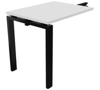 Retour bureau droit E-link - L.80 x P.60 cm - Plateau Blanc - Pieds Noir