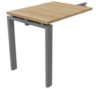 Retour bureau droit E-link - L.80 x P.60 cm - Plateau Chêne Nebraska - Pieds Aluminium