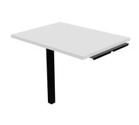 Retour de bureau Burocolor - L.80 x P.60 cm - Plateau Blanc - Pieds Noir