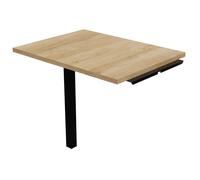 Retour de bureau Burocolor - L.80 x P.60 cm - Plateau Chêne Nebraska - Pieds Noir