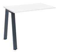 Retour de bureau Ecla manager L 100 x P 60 cm blanc piétement métal finition anthracite - - Bruneau