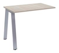 Retour de bureau Ecla manager L 100 x P 60 cm chêne gris piétement métal finition aluminium - - Bruneau