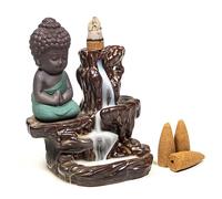 Retour d'eau cascade brûleur d'encens Petit Bouddha -- 12x9x7 cm