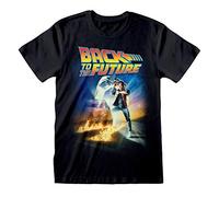 T Shirt à Manches Courtes Back to The Future Poster Noir Unisexe