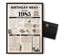 Retour en 1985 | Affiche Anniversaire 40 Ans | Cadeau de Noël Original | Journal Année de Naissance Vintage à Encadrer | Idée Cadeau Femme ou Homme | Enveloppe Premium | Carte de Voeux 40 ans