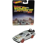 Hot Wheels Modèle DieCast Retour vers Le Futur Delorean 1955 Version ferroviaire Échelle 1:64 7cm Premium Real Riders