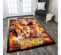 Retour Future Print Flanelle Tapis Classique Science-Fiction Film Grande Zone Tapis Anti-Dérapant Décoration de Maison Tapis de Sol G2342 40×60CM