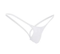 Retour Hommes Slip Ouvert Bas Sous-vêtements Lingerie Épaules Dénudées, Blanc., XXL