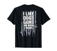 RETOUR I Like Dogs Gunss And Maybe 3 People Flag Funny Dog Pet T-Shirt