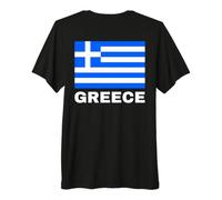 Retour imprimé Drapeau Grec Ellas Hellas Grèce Patriote hellénique T-Shirt Haut de Gamme