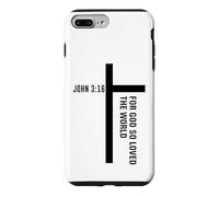 Retour Print God So Loved The World John 3 16 Croix chrétienne Coque pour iPhone 7 Plus/8 Plus