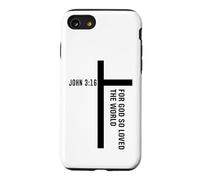 Retour Print God So Loved The World John 3 16 Croix chrétienne Coque pour iPhone SE (2020) / 7/8