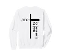 Retour Print God So Loved The World John 3 16 Croix chrétienne Sweatshirt