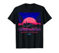 Retour vers le futur 1985 Neon DeLorean Sunset T-Shirt