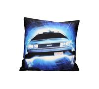 SD TOYS - Coussin carré Delorean Roads Retour vers Le Futur - Emballage sous Vide - Dimensions 45 x 45 cm