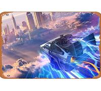Retour vers le futur DMC DeLorean, artiste HD, fonds d'écran 4K, images, arrière-plans, photos et images, panneau en métal, décoration murale de style vintage, décoration de café et de bar, taille