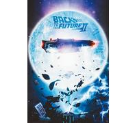 Retour vers le futur - Poster - DeLorean volante + 2 St Posterleisten Holz 61 cm natur