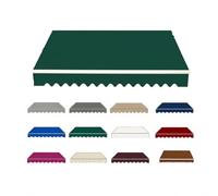 Retractable Awning Fabric Replacement, Outdoor Patio Canopy Waterproof Polyester Sun Shade Shelter Cover - Ideal for Balcony & Commercial Cafe(Green,16x11.5ft)