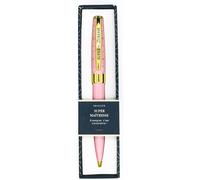 Retractable Ballpoint Pen "Super Maitresse" Pastel Pink & Gold - Elegant & Design Gift - Comfortable Grip - Free Gift Box - Personalized & Gift Idea