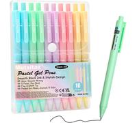 Retractable Ballpoint Pens, 0.5 Mm Tip Gel Pen - High Quality Black Ink For School, Home And Office (Pack Of 10)