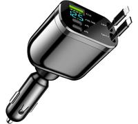 Retractable Car Charger,Usb C Car Interior Accessory,60w Cigarette Lighter Charger,Travel Accessories,Usb Cigarette Lighter Adapter For Iphone 16 15 14 13 12 Pro Max Plus Galaxy S24