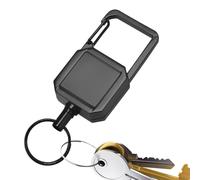 rétractable - carré en métal avec Cordons en Acier - Accessoire Porte-clés pour l'alpinisme, Le Cyclisme, la randonnée, la pêche