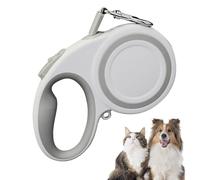 Retractable Chain for Dogs, Pet Walking Leash, Strong Nylon Tape, 360° Tangle- Design, Reflective Strip, Ergonomic Handle, Perfect for Small, Large Dogs, (Black/Gray)