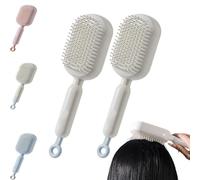 Retractable Cushion Massage Brush Self-Cleaning Air Cushion Comb Hairbrush with Retractable Bristles Detangling Hair Brush Anti Static Breakage Pocket Fine No Tangle Hair Edges Brush(White2pcs)