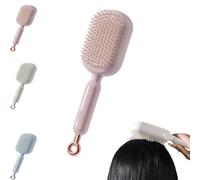 Retractable Cushion Massage Brush Self-Cleaning Air Cushion Comb Hairbrush with Retractable Bristles Detangling Hair Brush Anti Static Breakage Pocket Fine No Tangle Hair Edges Brush(Pink)