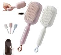 Retractable Cushion Massage Comb - Anti-Static Self Cleaning Hair Brush for Effortless Detangling, Gentle Scalp Massage, and Easy Hair Removal, Ideal for All Hair Types Including Wigs (Mixed-3)