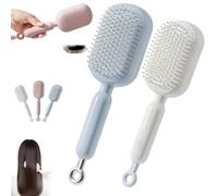 Retractable Cushion Massage Comb - Anti-Static Self Cleaning Hair Brush for Effortless Detangling, Gentle Scalp Massage, and Easy Hair Removal, Ideal for All Hair Types Including Wigs (Mixed-2)
