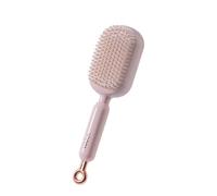 Retractable Cushion Massage Comb Retractable Self Cleaning Hair Brush for Women, Air Cushion Ergonomic Handle Hair Comb Soft Teeth are Suitable for All Types of Hair and Wigs (Pink)