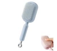 Retractable Cushion MassageComb Brush, Cushion Massage Combs, Anti Static Hair Calp Comb, Self Cleaning Hair Brush for Women Men, All Types (Blue)