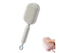 Retractable Cushion MassageComb Brush, Cushion Massage Combs, Anti Static Hair Calp Comb, Self Cleaning Hair Brush for Women Men, All Types (White)