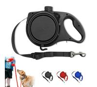 Retractable Dog Belt Plate and Water Bottle, 3 in 1 Dog Lead Has A Built-in Water Bottle and Bowl, for Small, Medium, Large Dogs (Black)
