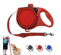 Retractable Dog Belt Plate and Water Bottle, 3 in 1 Dog Lead Has A Built-in Water Bottle and Bowl, for Small, Medium, Large Dogs (Red)