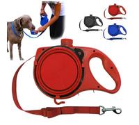 Retractable Dog Belt Plate and Water Bottle, 3 in 1 Dog Lead, Portable Dogs Leash with Foldable Bowl and Anti Slip Handle, for Small, Medium, Large Dogs (Red)